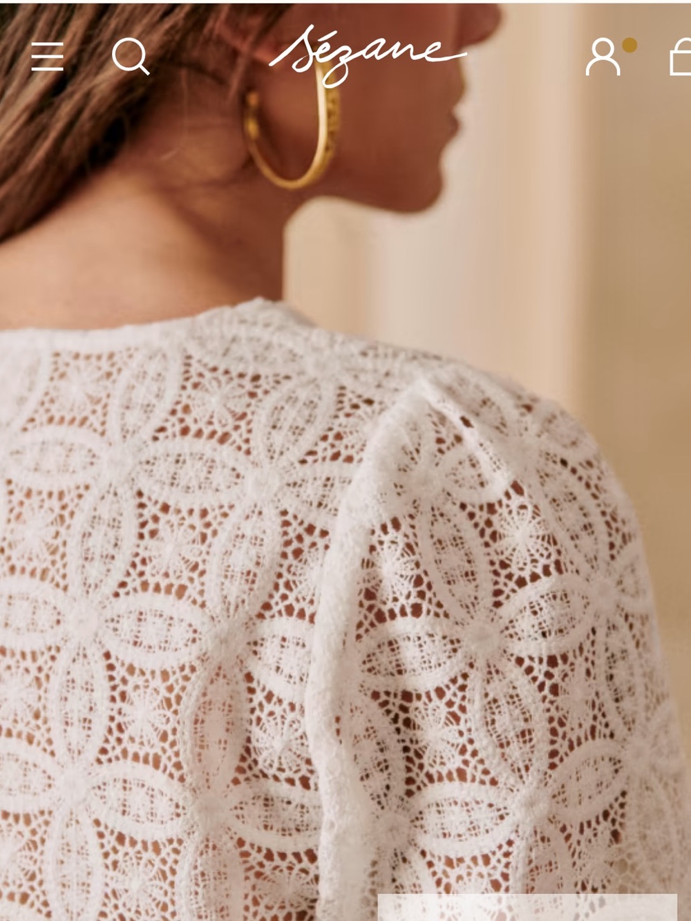 Sezane Gaya Guipure top in ecru - Picture 2 of 7